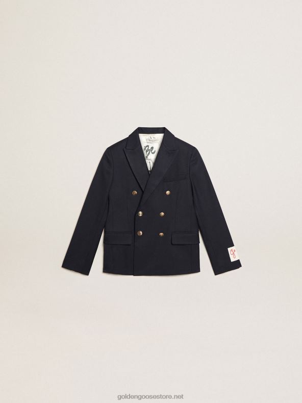 poiste tumesinine kaherealine nööpidega bleiserGolden Goose B6B0T907