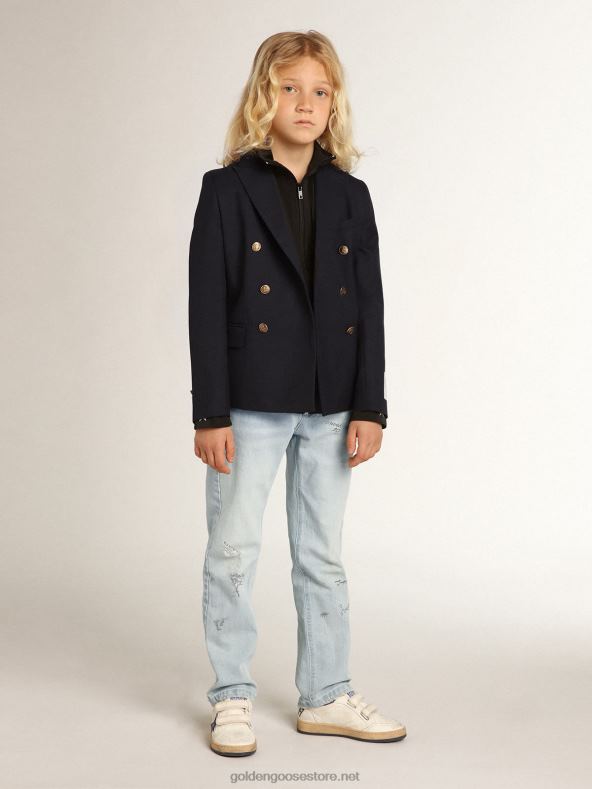 poiste tumesinine kaherealine nööpidega bleiserGolden Goose B6B0T907