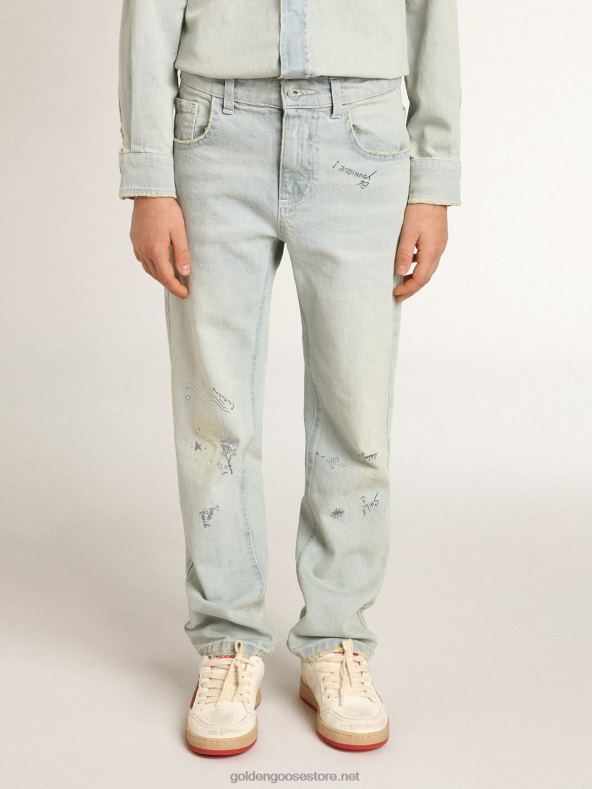 poiste pleegitatud teksapüksid hädas kohtlemisegaGolden Goose B6B0T913