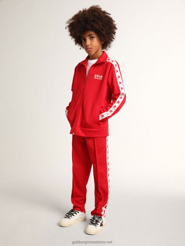 lapsed punane lukuga dressipluus kontrastsete punaste tähtedegaGolden Goose B6B0T903