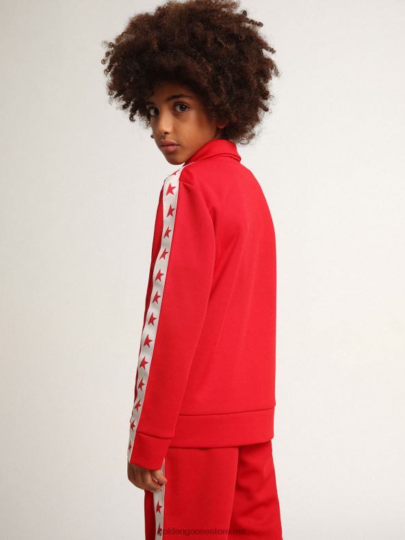 lapsed punane lukuga dressipluus kontrastsete punaste tähtedegaGolden Goose B6B0T903