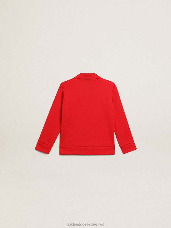 lapsed punane lukuga dressipluus kontrastsete punaste tähtedegaGolden Goose B6B0T903