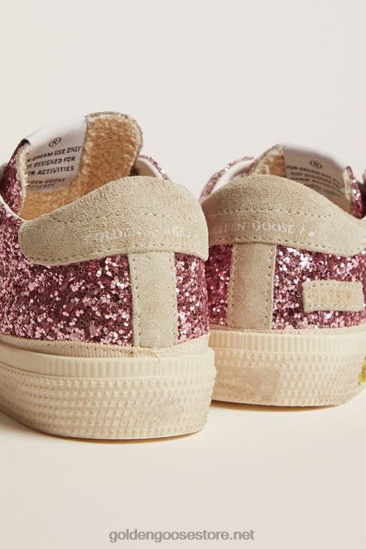 lapsed maikuu roosa sädelusega tossud, millel on täht ja jäähallist seemisnahast kontsa sakkGolden Goose B6B0T859