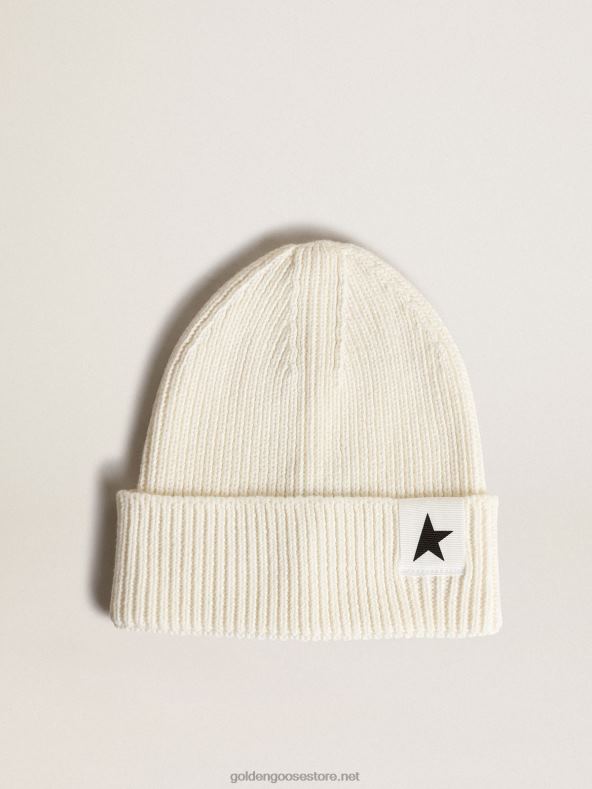 lapsed määrdunudvalge puuvillane nokamüts kontrastse musta tähegaGolden Goose B6B0T898