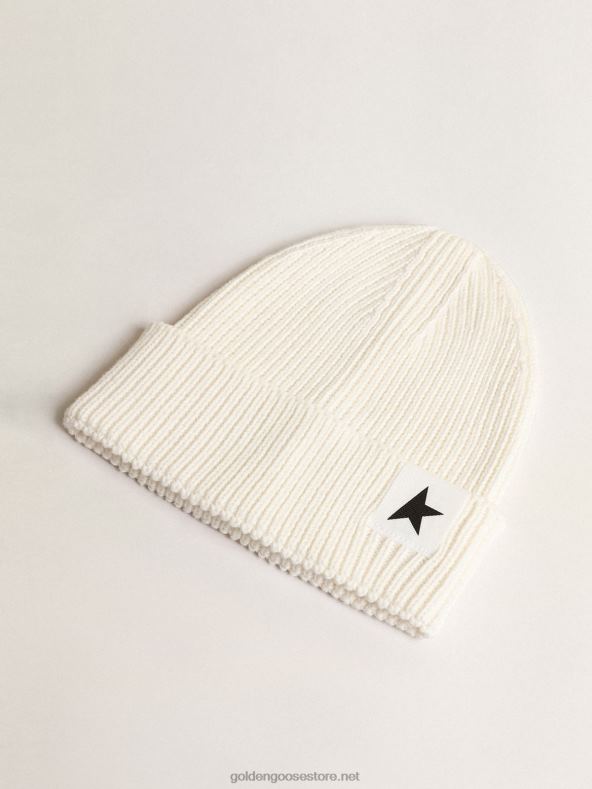 lapsed määrdunudvalge puuvillane nokamüts kontrastse musta tähegaGolden Goose B6B0T898