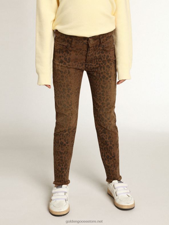 tüdrukute kitsad teksad loomade trükigaGolden Goose B6B0T880