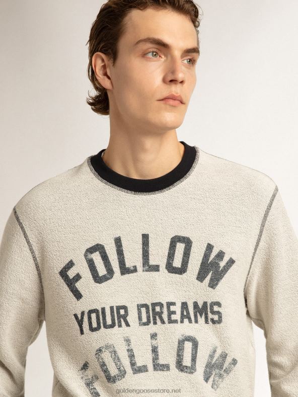 mehed hall ümara kaelusega dressipluus kirjagaGolden Goose B6B0T785