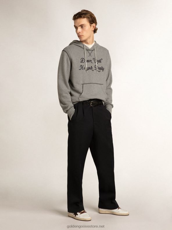 mehed hall melanž puuvillane kapuutsiga dressipluusGolden Goose B6B0T819