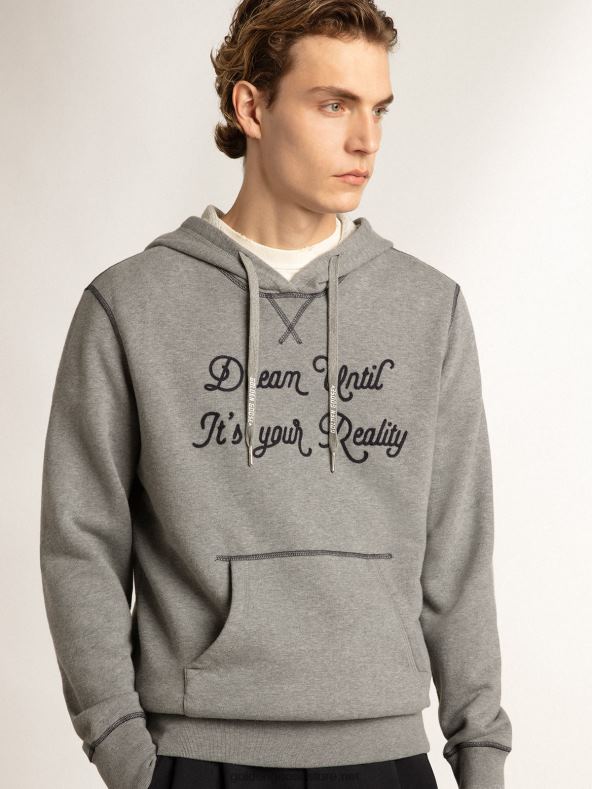 mehed hall melanž puuvillane kapuutsiga dressipluusGolden Goose B6B0T819