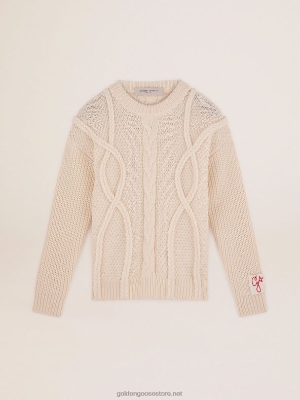 mehed punutud motiiviga villane ümarkaelusega kampsunGolden Goose B6B0T770