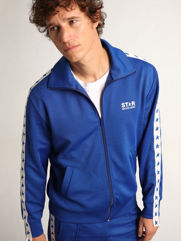 mehed sinine lukuga dressipluus valge riba ja kontrastsete tärnidegaGolden Goose B6B0T735