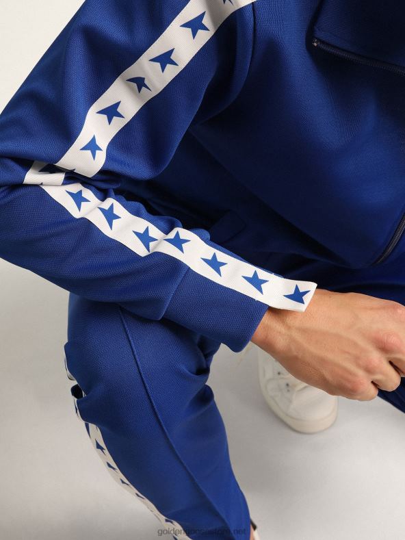 mehed sinine lukuga dressipluus valge riba ja kontrastsete tärnidegaGolden Goose B6B0T735