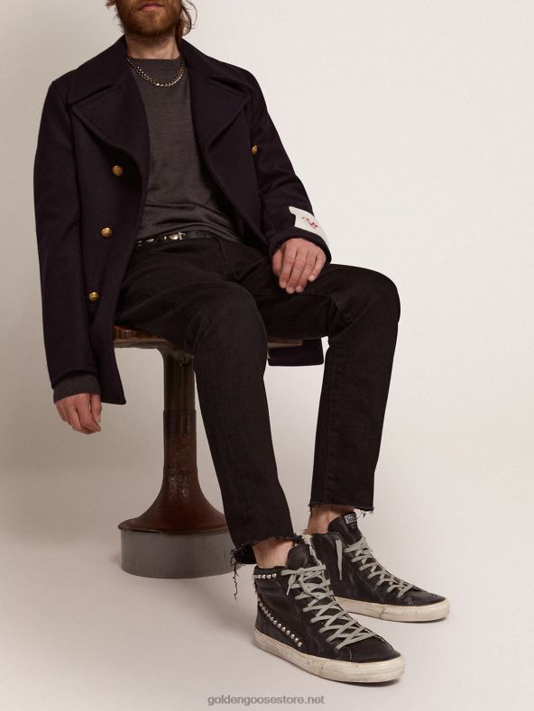 mehed tumehallist melanžvillasest ümara kaelusega kampsunGolden Goose B6B0T718