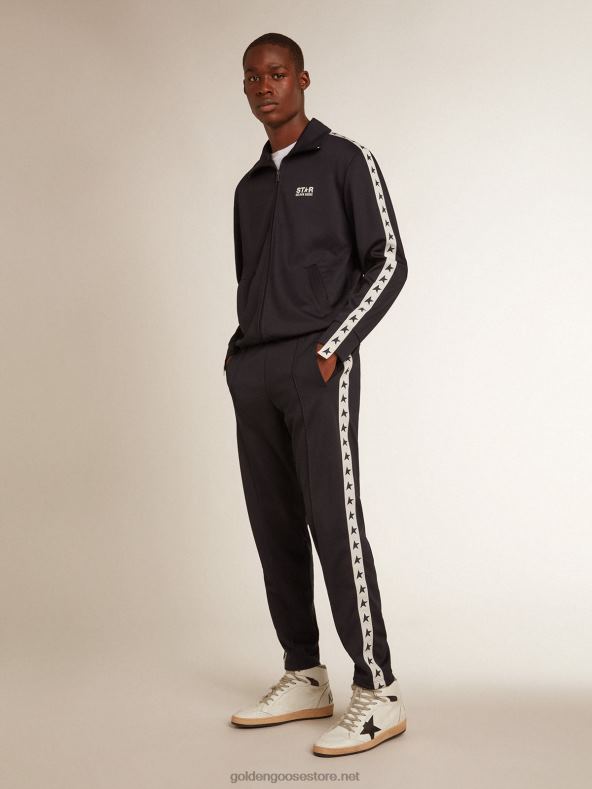 mehed tumesinine valge riba ja kontrastsete siniste tärnidega dressipluusGolden Goose B6B0T698