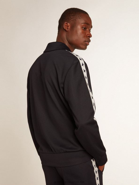 mehed tumesinine valge riba ja kontrastsete siniste tärnidega dressipluusGolden Goose B6B0T698