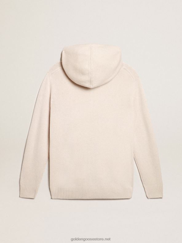 mehed valge kašmiirisegu kapuutsiga dressipluusGolden Goose B6B0T816