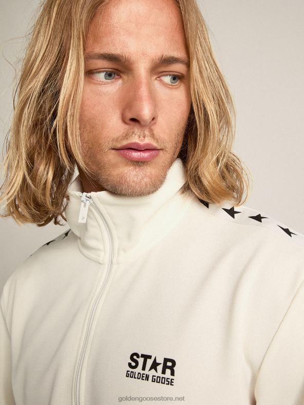 mehed valge lukuga dressipluus valge riba ja mustade tärnidegaGolden Goose B6B0T762