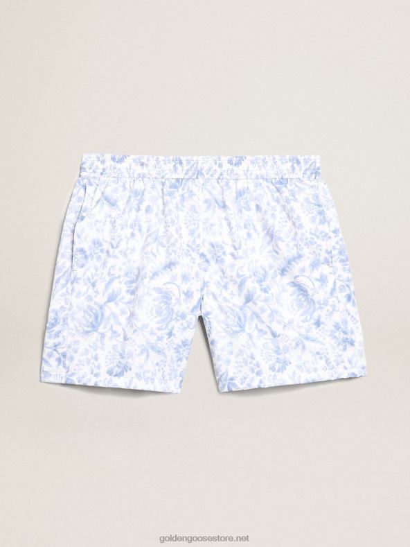 mehed kuurordi kollektsiooni Vahemere sinise trükiga ujumispüksidGolden Goose B6B0T758