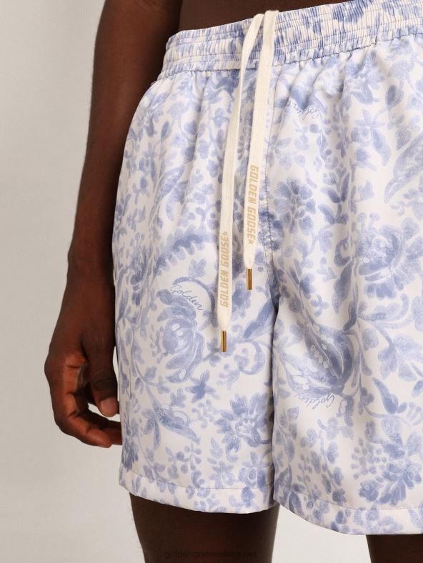 mehed kuurordi kollektsiooni Vahemere sinise trükiga ujumispüksidGolden Goose B6B0T758