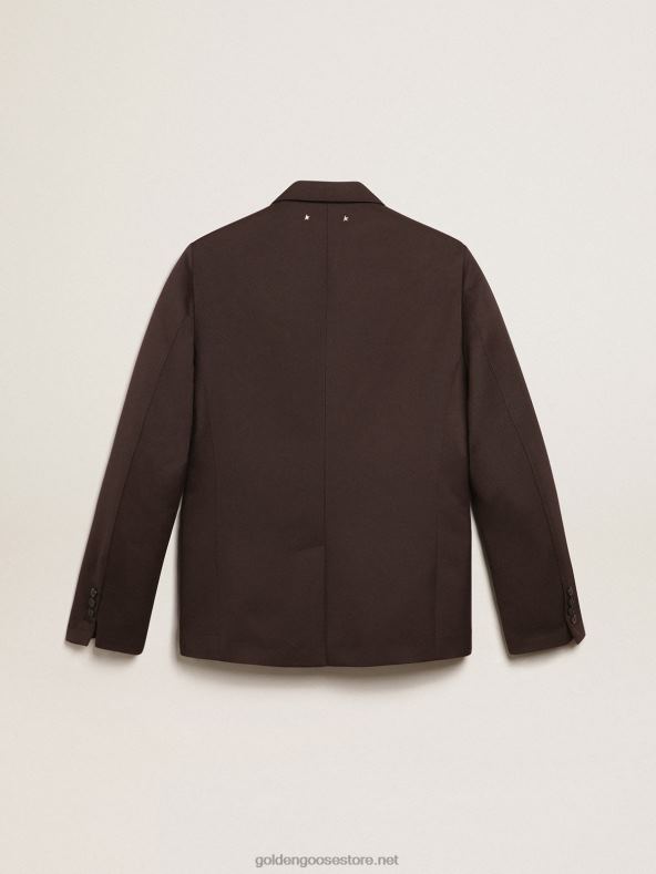 mehed Travel Collection üherealine bleiser lagritsavärvi villasest gabardiinist sarvenööpidegaGolden Goose B6B0T703