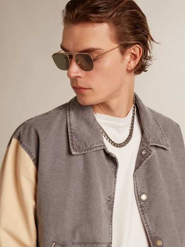 mehed bomber jope lilla-hallist ja martsipani värvi puuvillastGolden Goose B6B0T809