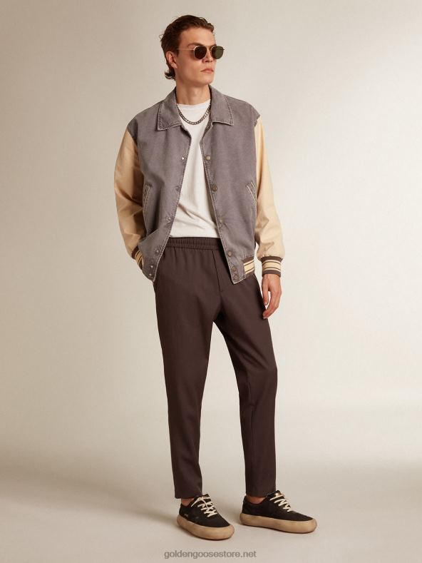 mehed bomber jope lilla-hallist ja martsipani värvi puuvillastGolden Goose B6B0T809