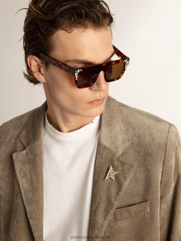 mehed boxy-fit üherealine helebeežist puuvillast bleiserGolden Goose B6B0T811