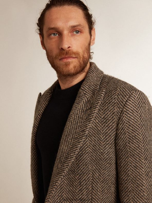 mehed üherealine villane mantel, kalasabakoeline beež ja hallGolden Goose B6B0T774