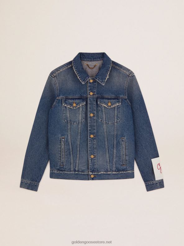 mehed keskmise pesuga teksajakk, mis on vaevatud ravigaGolden Goose B6B0T769