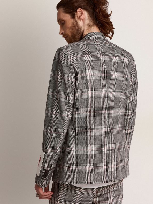 mehed kollektsiooni üherealine bleiser halli ja valge prints of Walesi tšekigaGolden Goose B6B0T772