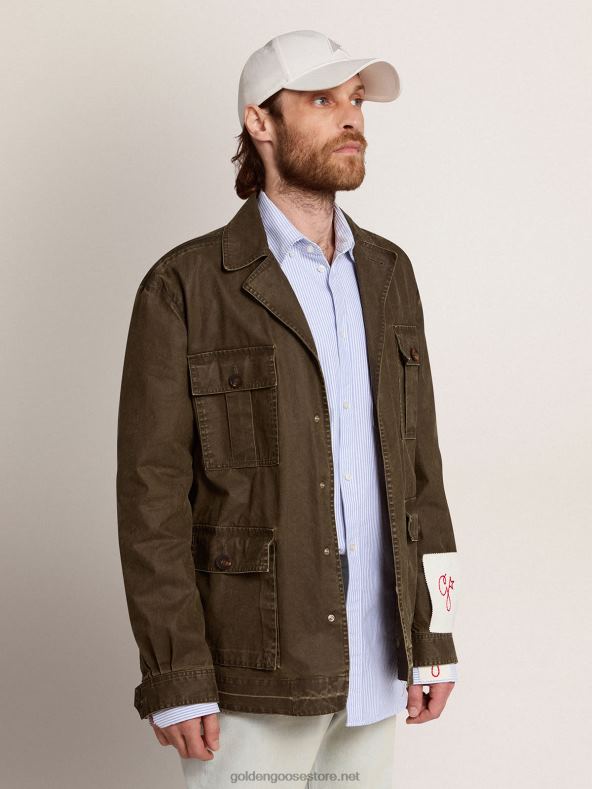 mehed kollektsiooni safari jope militaarrohelisest lõuendistGolden Goose B6B0T768