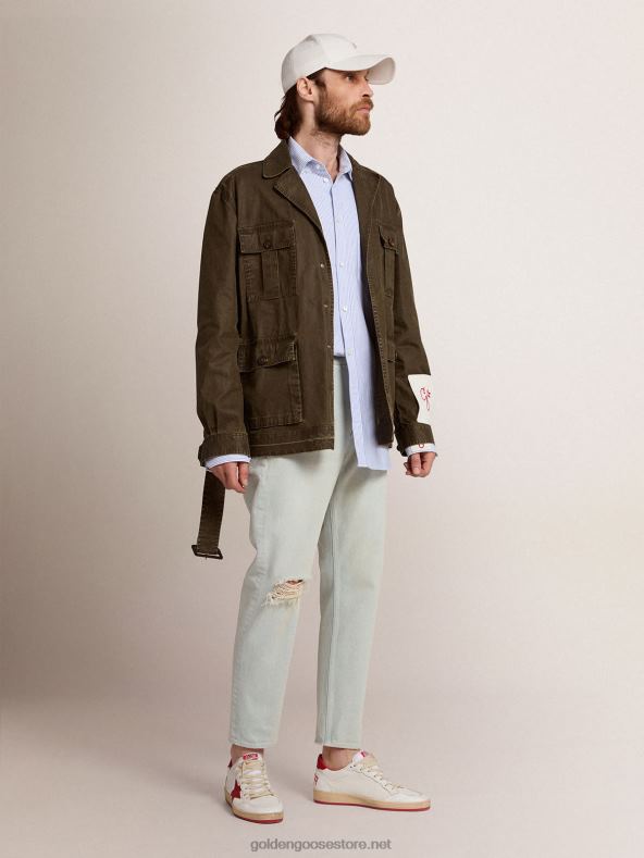 mehed kollektsiooni safari jope militaarrohelisest lõuendistGolden Goose B6B0T768