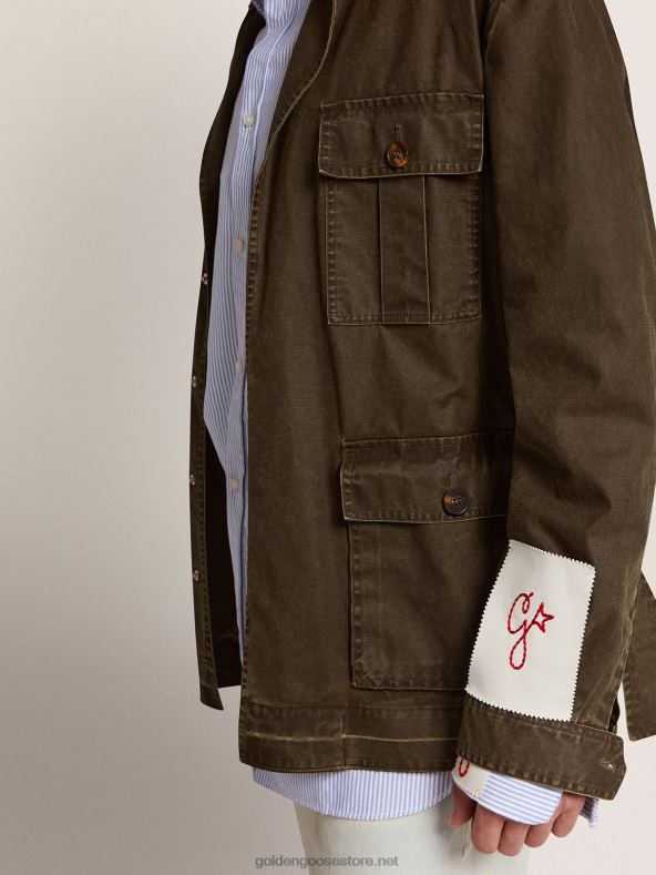 mehed kollektsiooni safari jope militaarrohelisest lõuendistGolden Goose B6B0T768