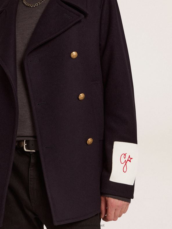 mehed tumesinine kullavärvi heraldiliste nööpidega paabumantelGolden Goose B6B0T693