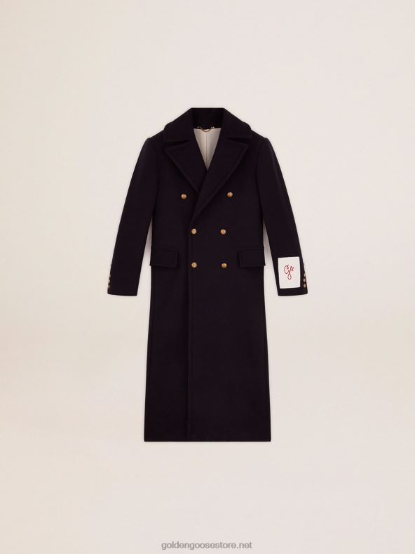 mehed tumesinine villane kaherealine kullavärvi nööpidega mantelGolden Goose B6B0T696