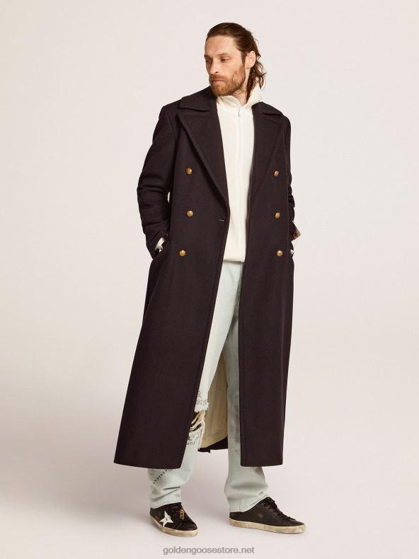 mehed tumesinine villane kaherealine kullavärvi nööpidega mantelGolden Goose B6B0T696