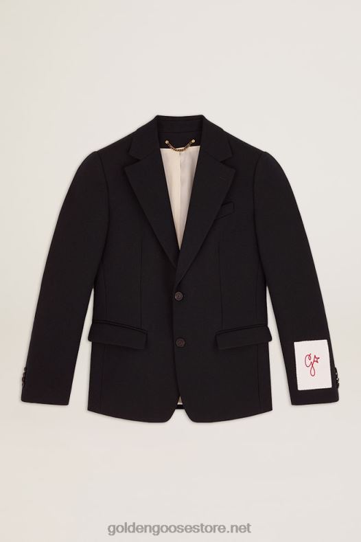 mehed tumesinisest villasest gabardiinist üherealine bleiserGolden Goose B6B0T812