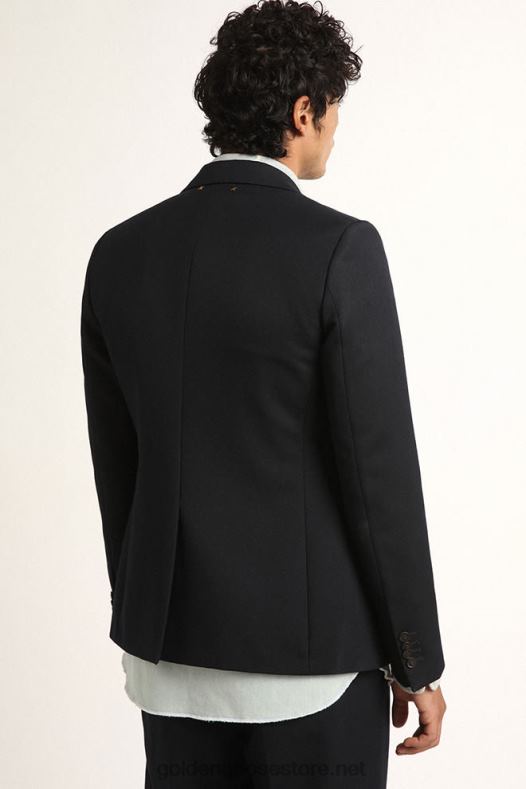 mehed tumesinisest villasest gabardiinist üherealine bleiserGolden Goose B6B0T812