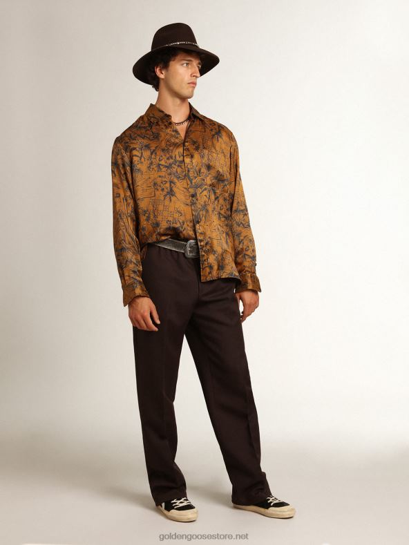 mehed Travel Collection särk kuldpruun märkmikutrükigaGolden Goose B6B0T744