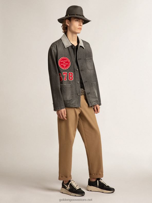 mehed must teksasärk plaastritegaGolden Goose B6B0T722