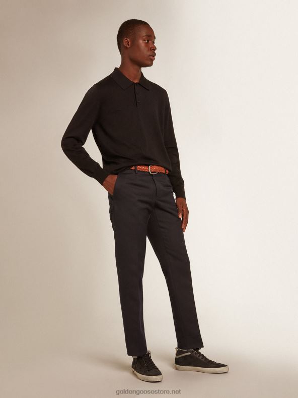 mehed musta meriinovillase pikkade varrukatega polosärkGolden Goose B6B0T814