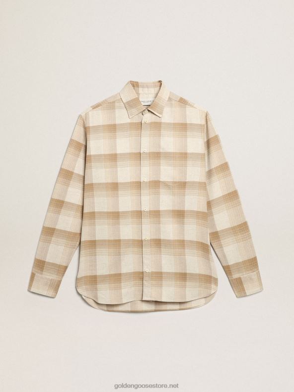 mehed pipra ja tumeda liivaga slim-fit särkGolden Goose B6B0T807