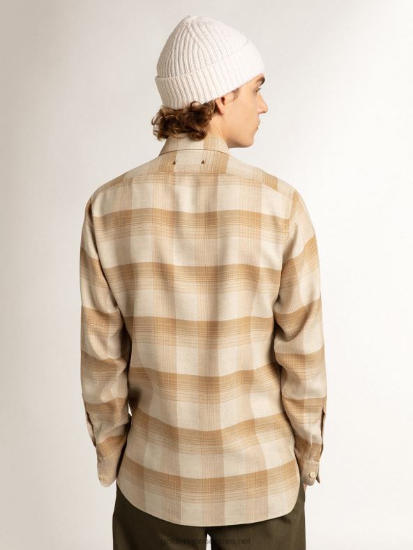 mehed pipra ja tumeda liivaga slim-fit särkGolden Goose B6B0T807