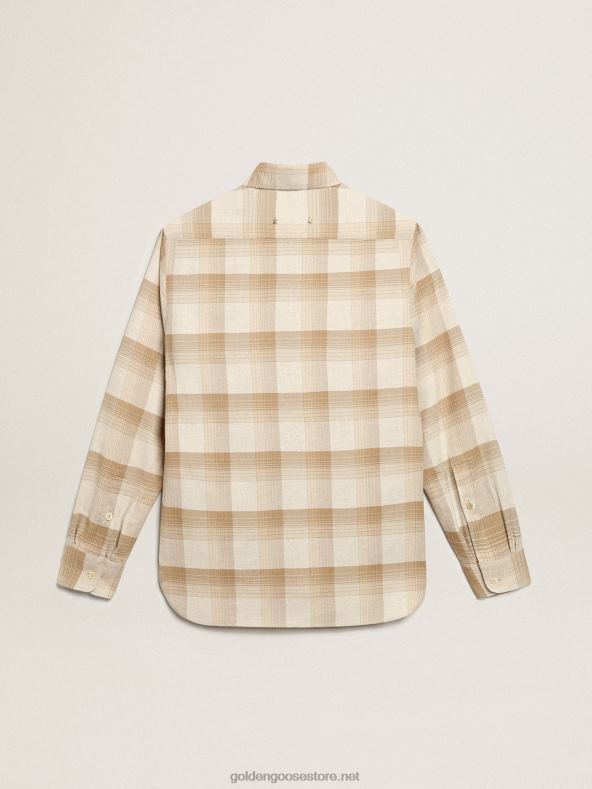 mehed pipra ja tumeda liivaga slim-fit särkGolden Goose B6B0T807