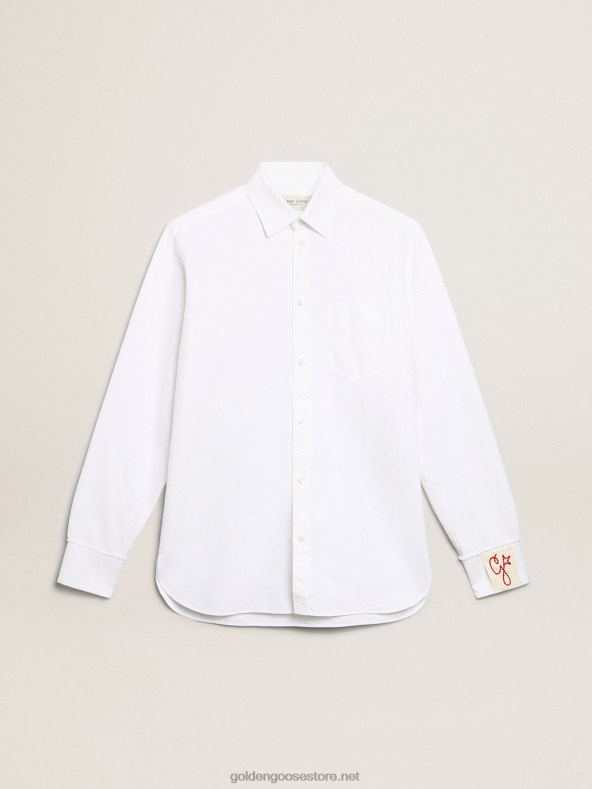 mehed valge puuvillane särkGolden Goose B6B0T724