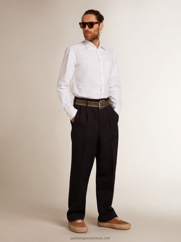 mehed valge puuvillane särkGolden Goose B6B0T724