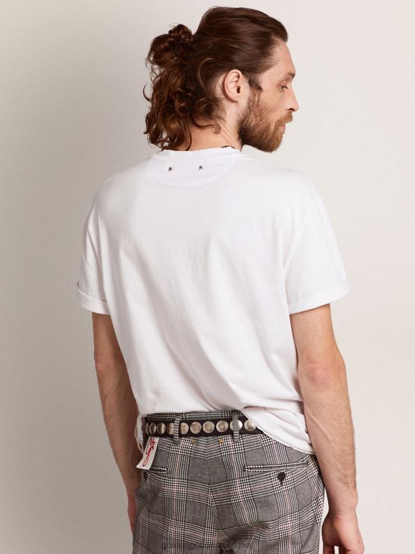 mehed kollektsiooni t-särk valge, vaevatud ravigaGolden Goose B6B0T759