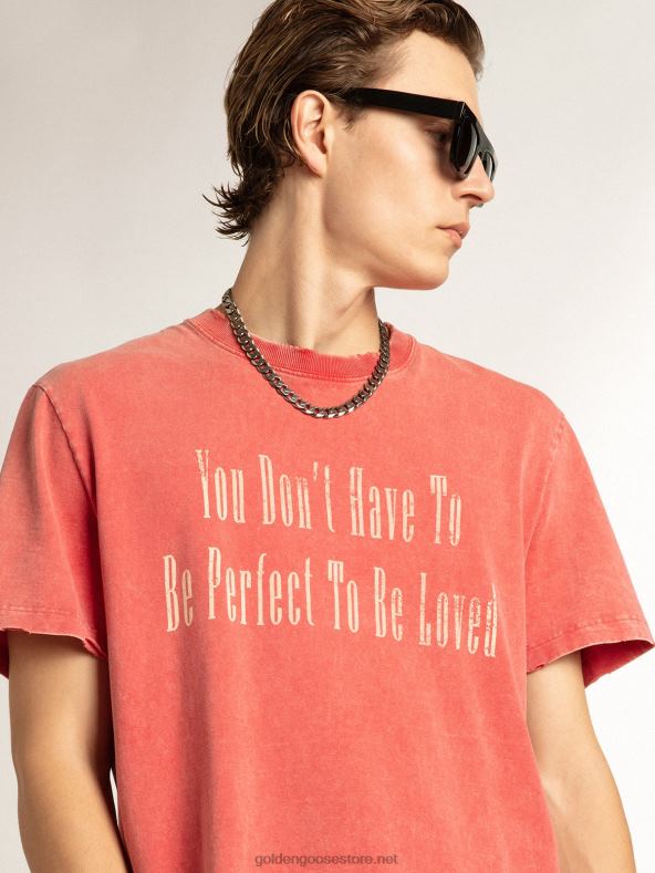 mehed punane ekrutrükiga t-särkGolden Goose B6B0T820