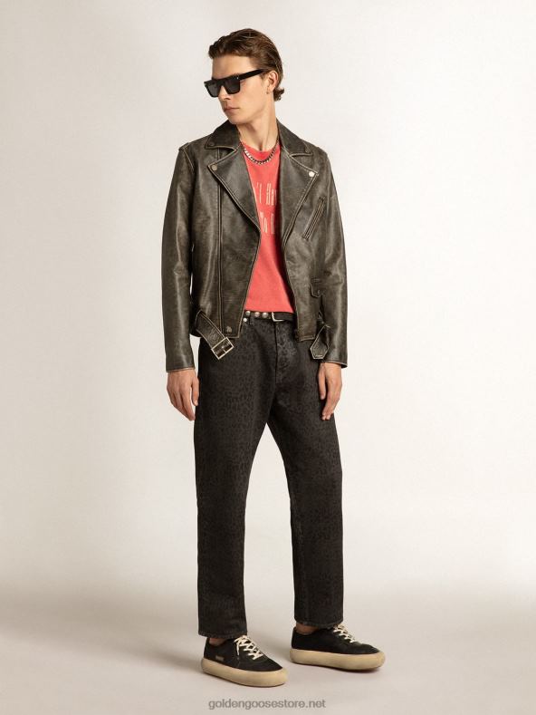 mehed hallid leopardimustriga teksadGolden Goose B6B0T800