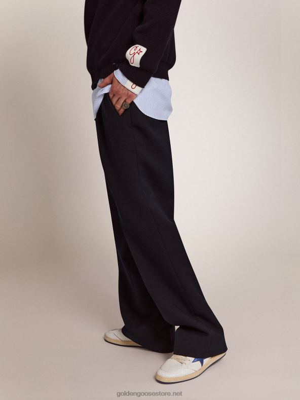 mehed kollektsiooni laiad püksid tumesinisest villasestGolden Goose B6B0T826